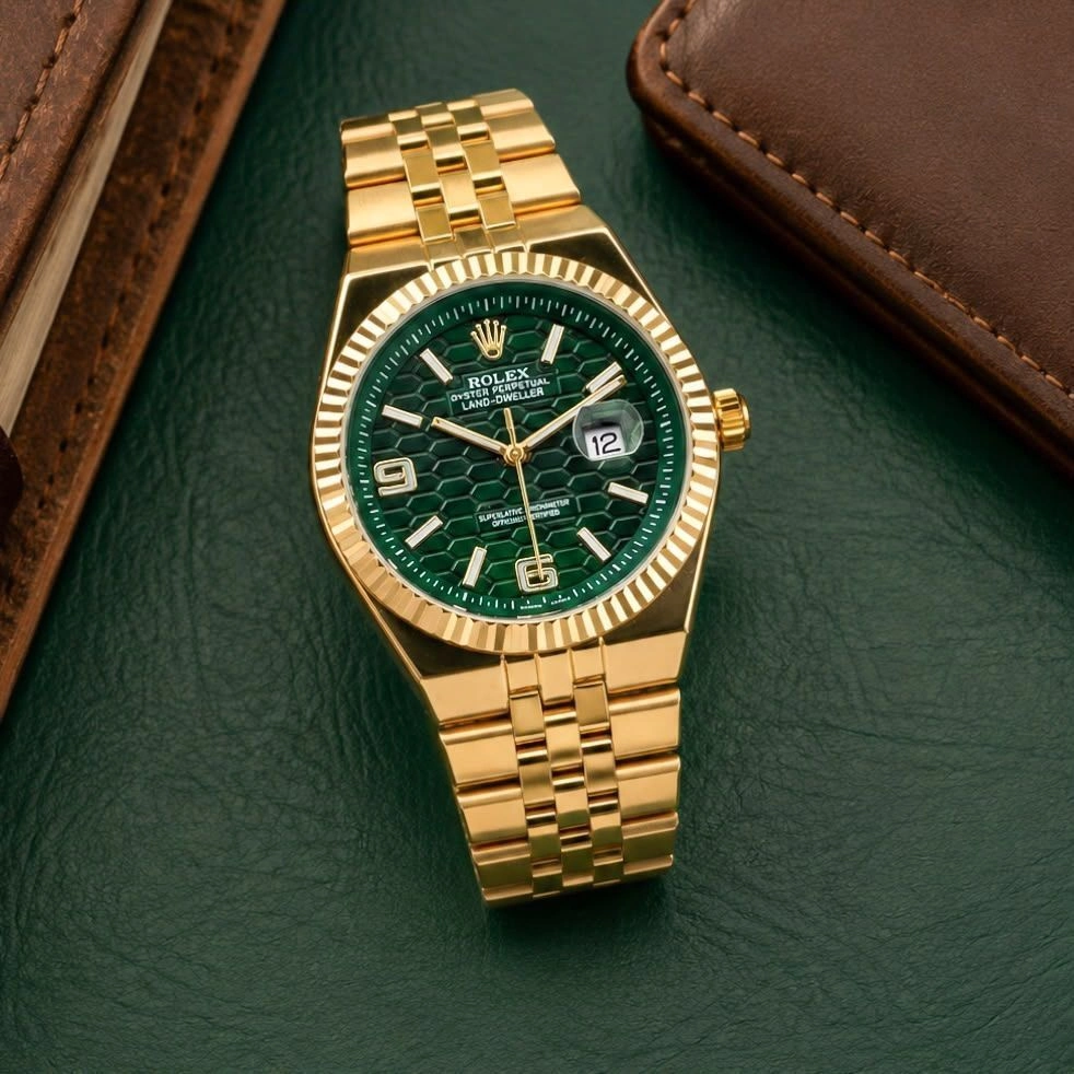 Rolex Gold Green Dial Quartz 3