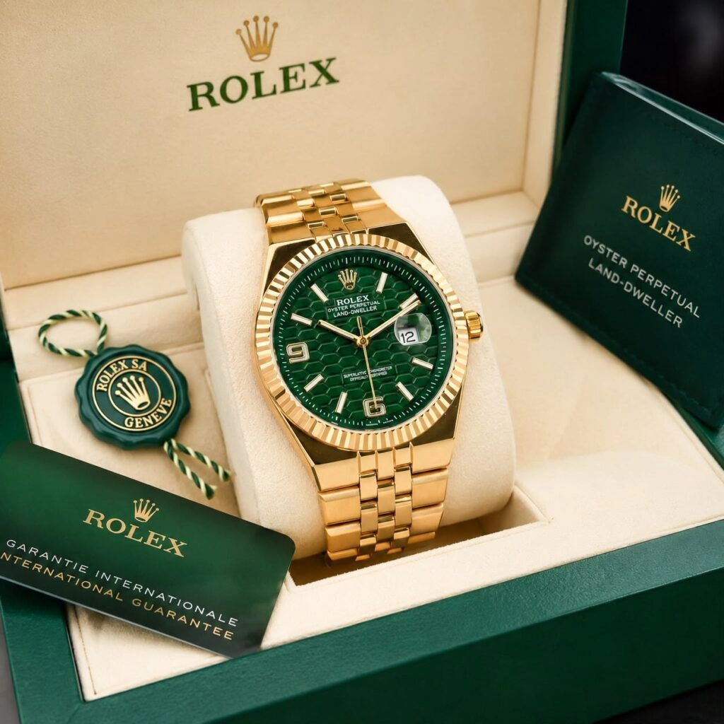 Rolex Gold Green Dial Quartz 4