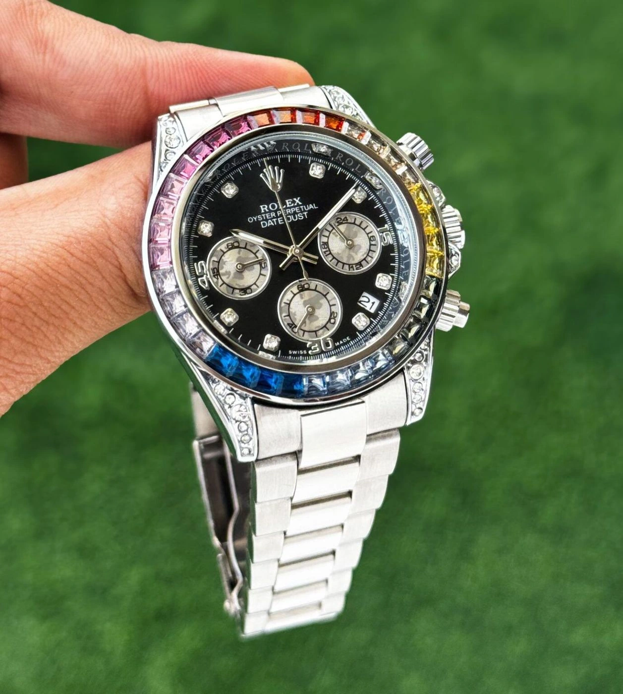 Rolex Diamond Silver Quartz 5
