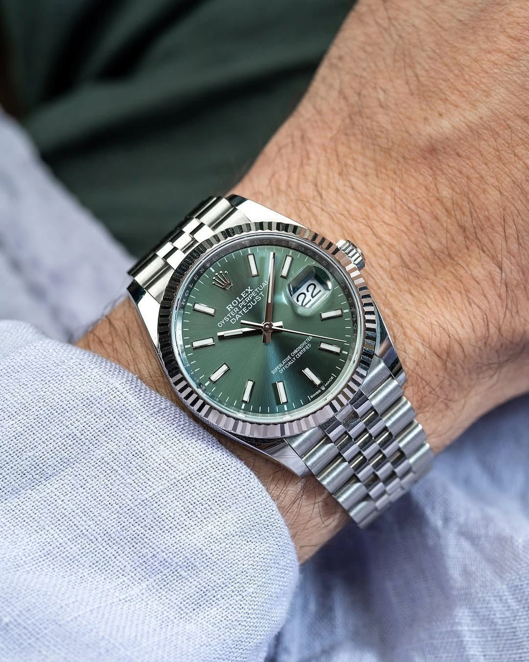 Rolex Oyster Perpetual Automatic Mint Green Dial 4