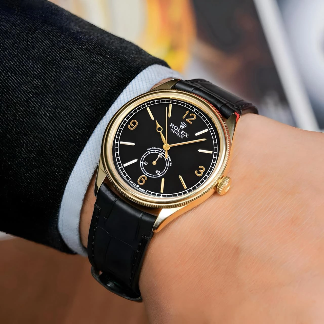 Rolex Geneve Automatic Black Dial 3