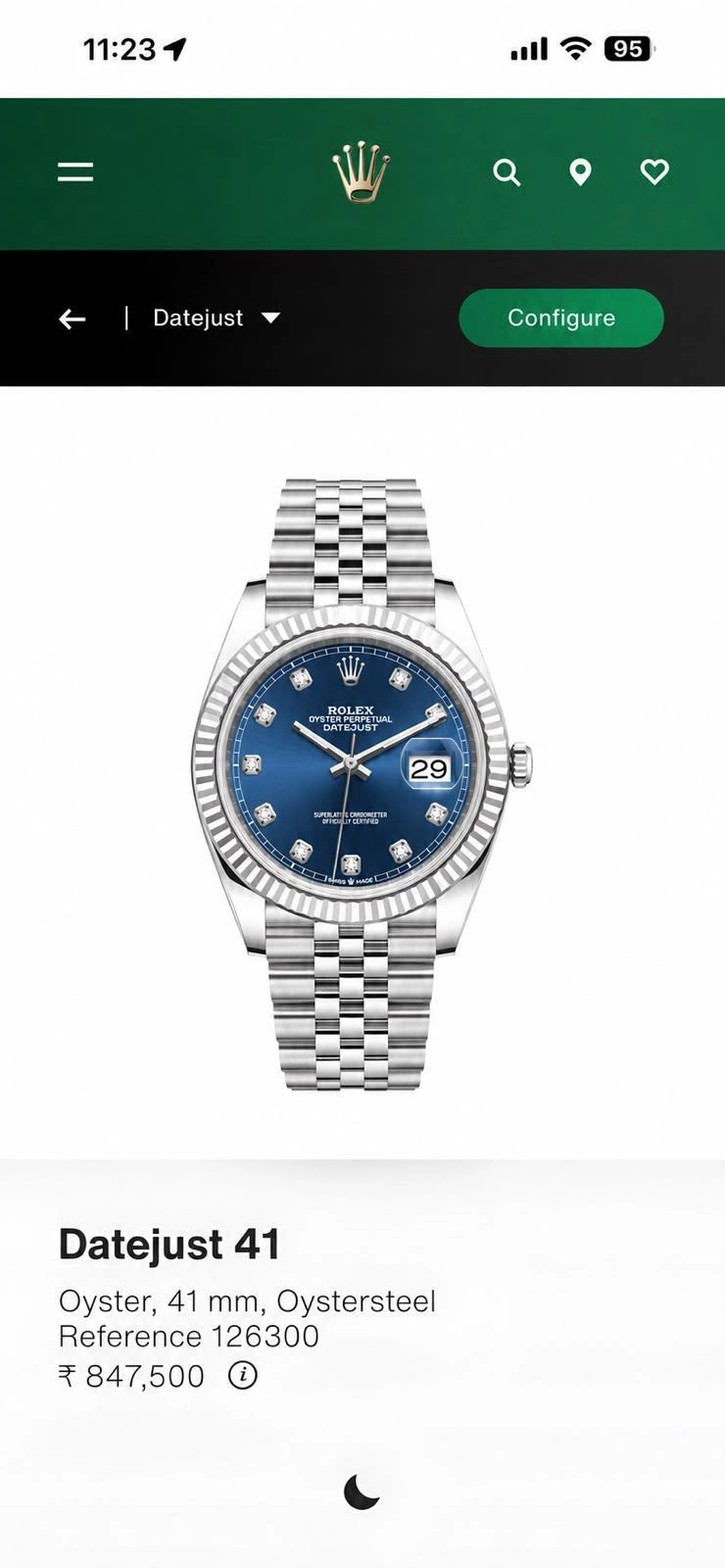 Rolex Oyster Perpetual Blue Diamond Dial 2
