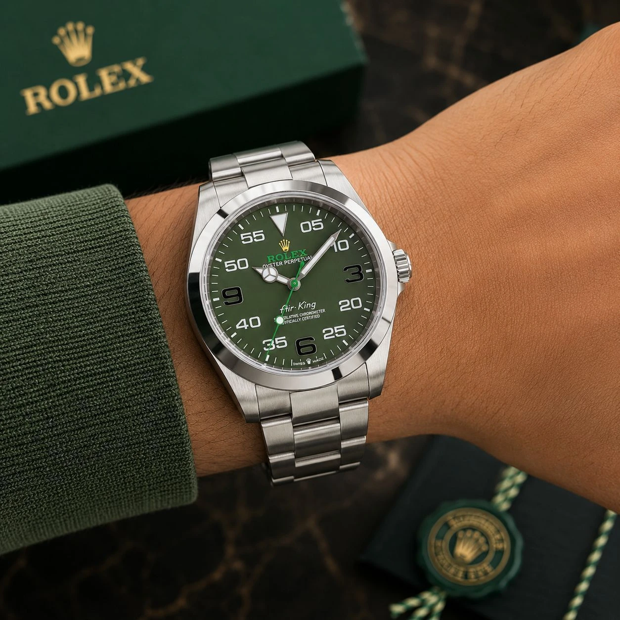 Rolex Air-King Olive Green Dial 3
