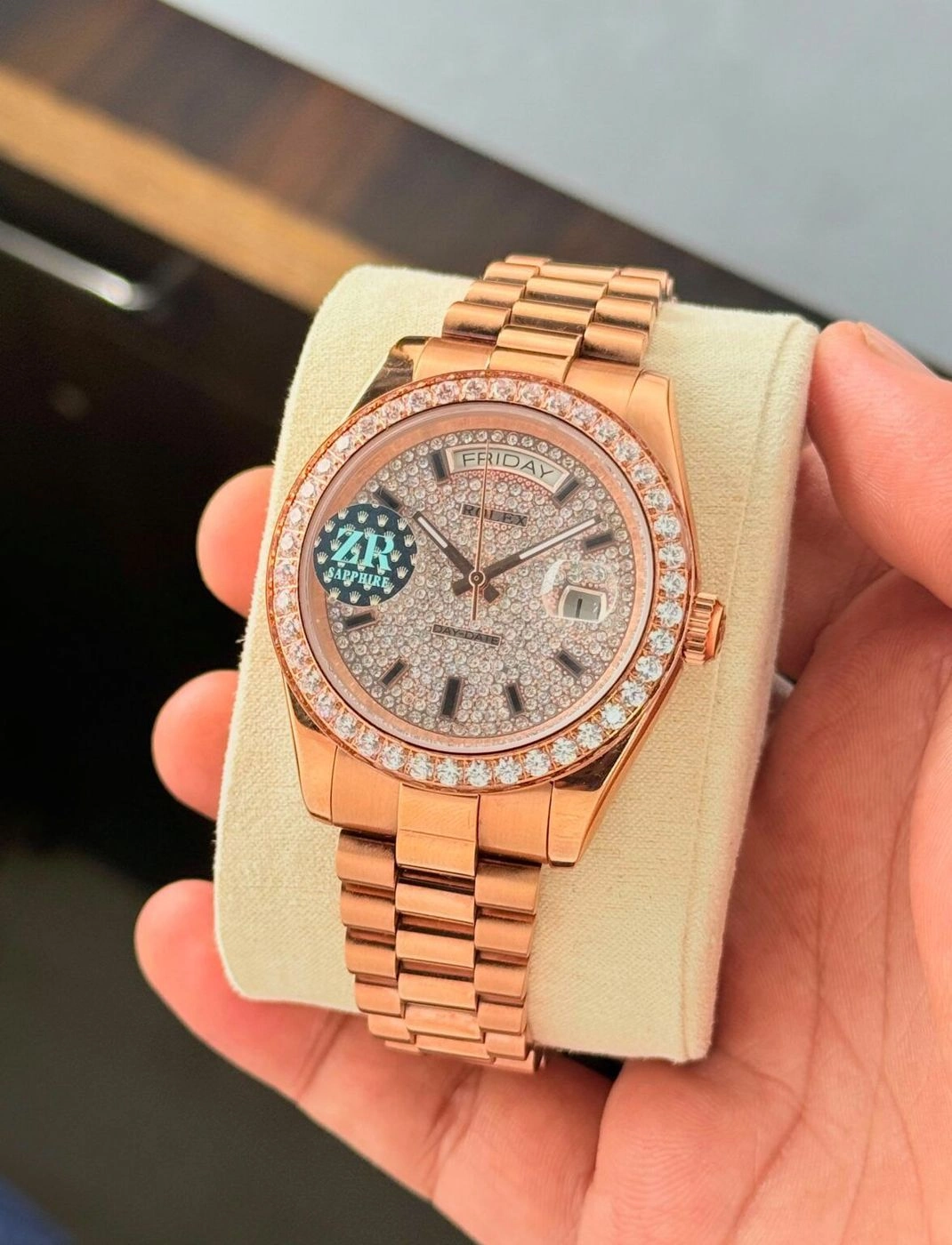 Rolex Oyster Perpetual Day-Date Diamond Dial Automatic 3