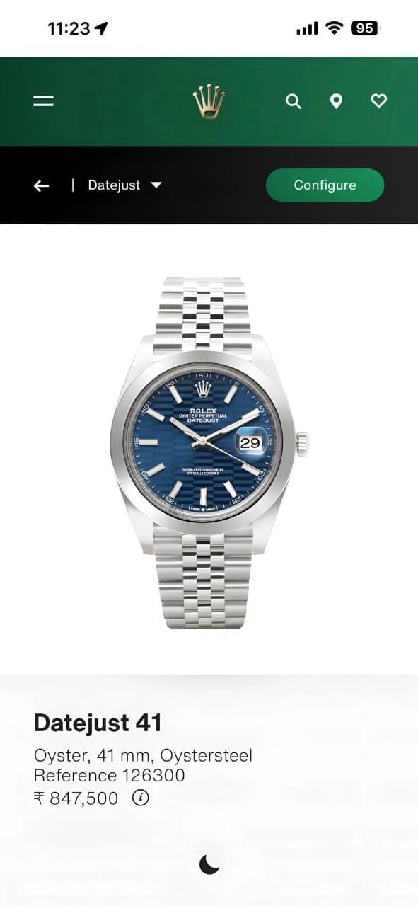 Rolex Datejust Blue Motif Dial Silver Edition 1
