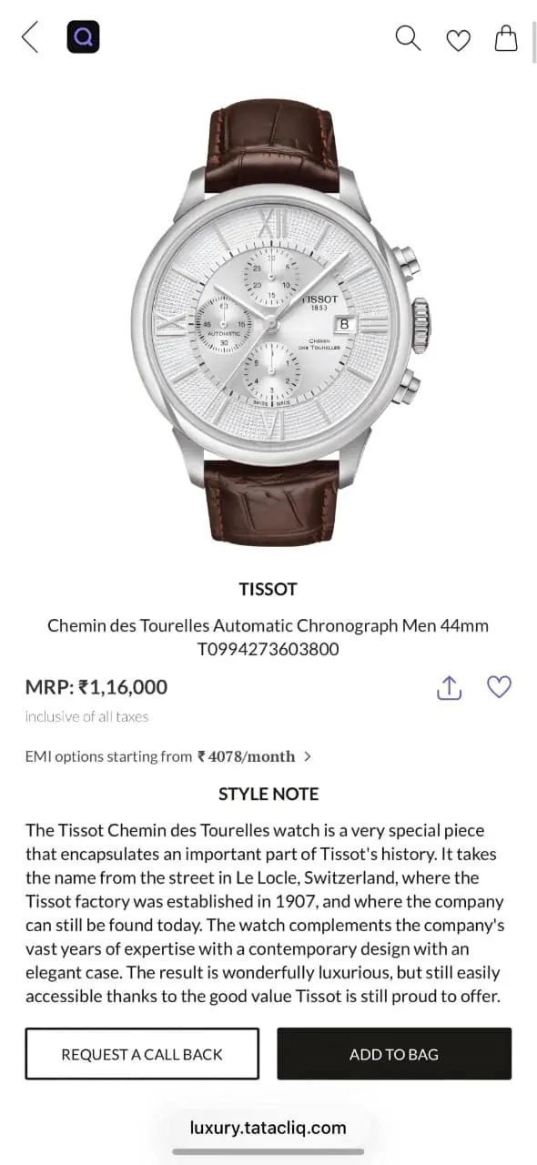 Tissot 1853 Chronograph White Dial 4
