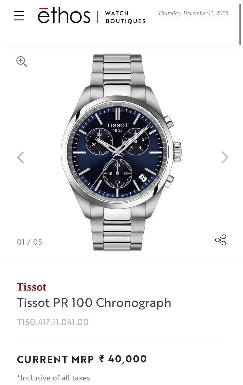 Tissot 1853 Silver Blue Dial Chronograph 2