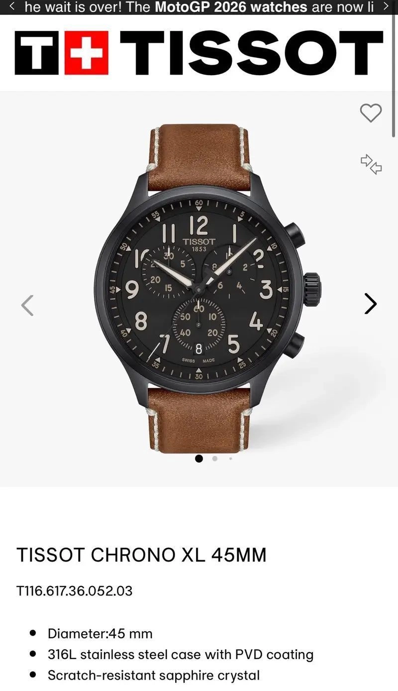 Tissot 42mm Black Dial Quartz 3