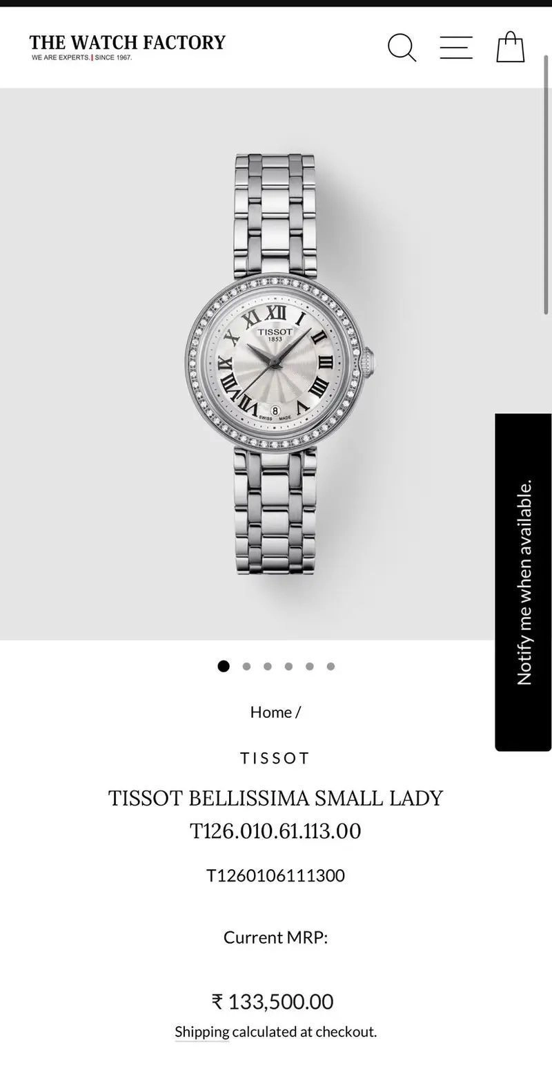 Tissot Bellissima White Sunburst Dial 2