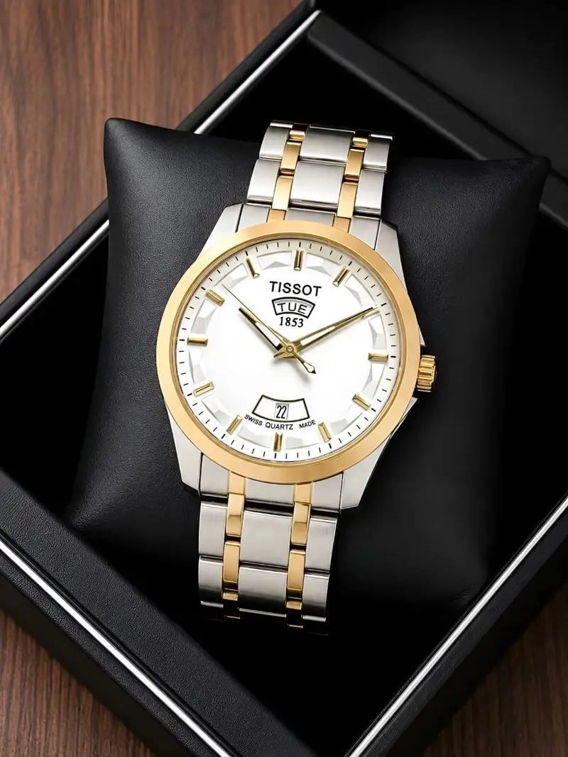 Tissot Couturier Day-Date Gold-Tone White Dial 1