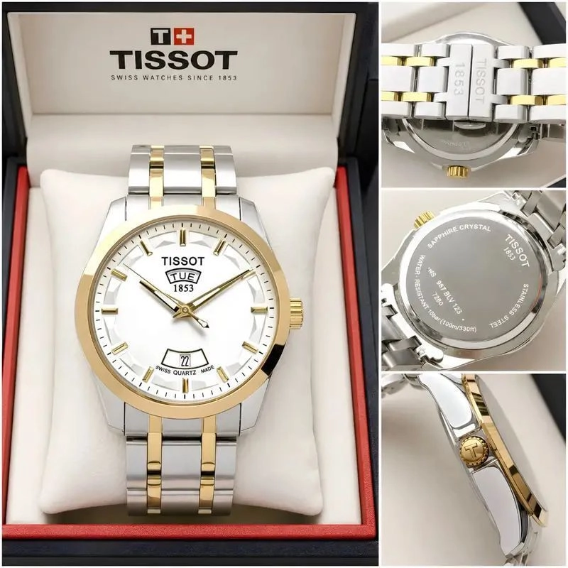 Tissot Couturier Day-Date Gold-Tone White Dial 6