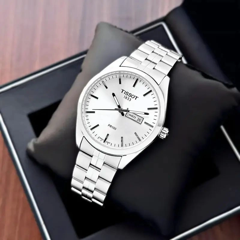 Tissot PR 100 Day & Date White Dial 3