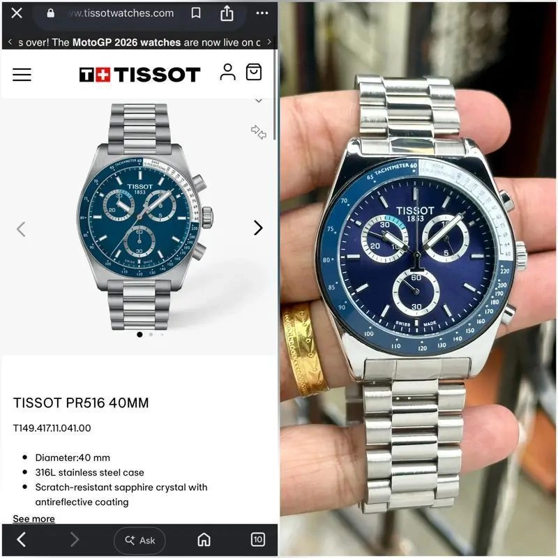 Tissot PR516 Chronograph Blue Dial 4