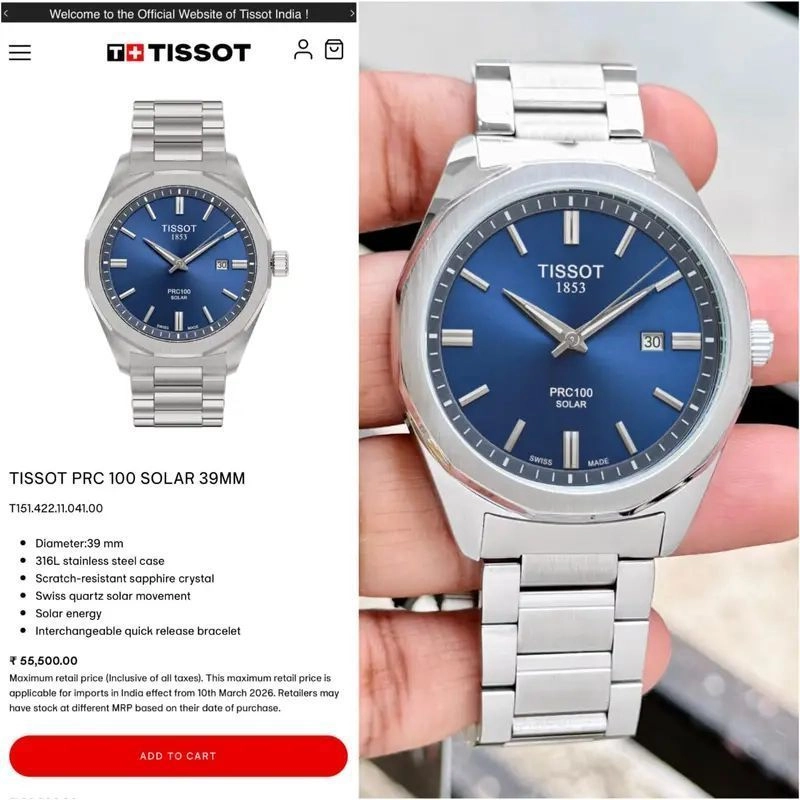 Tissot PRC 100 Solar Sunray Blue Edition 4