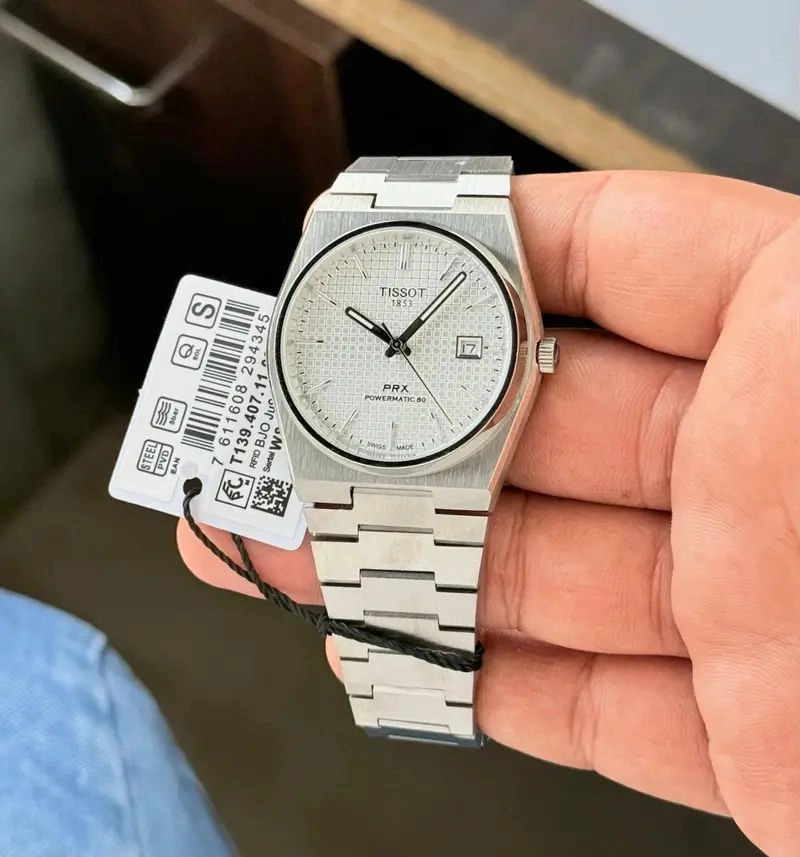 Tissot PRX Automatic Electric White Textured Dial 4