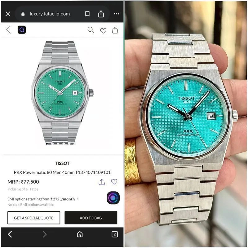 Tissot PRX Powermatic Ice Blue Dial 3