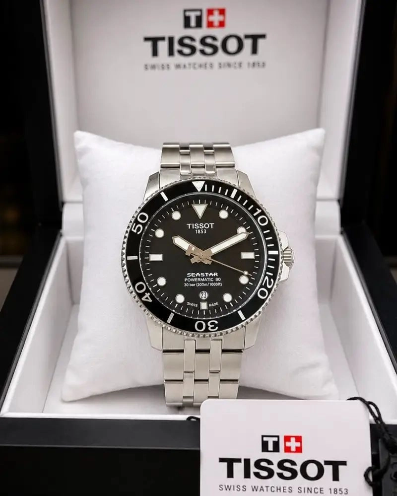 Tissot Seastar Powermatic 80 Deep Black Dial 4