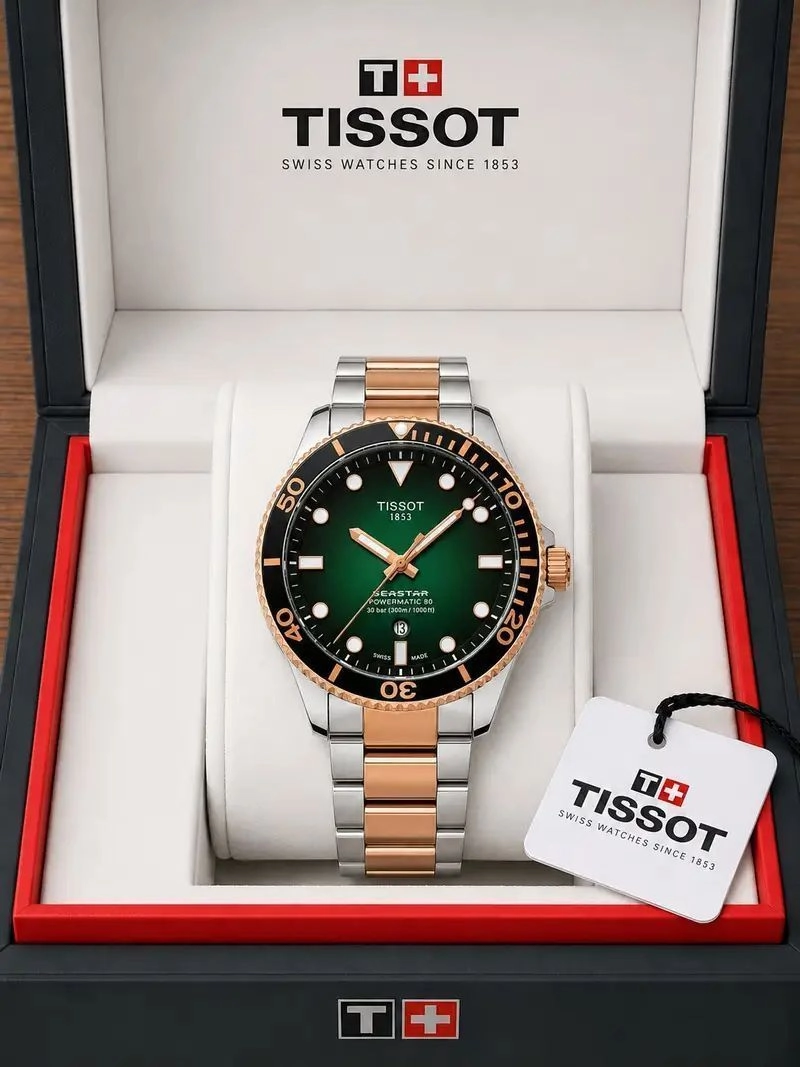 Tissot Seastar Powermatic 80 Emerald Green Dial 2