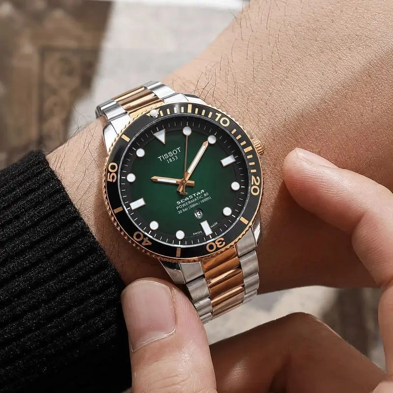 Tissot Seastar Powermatic 80 Emerald Green Dial 3