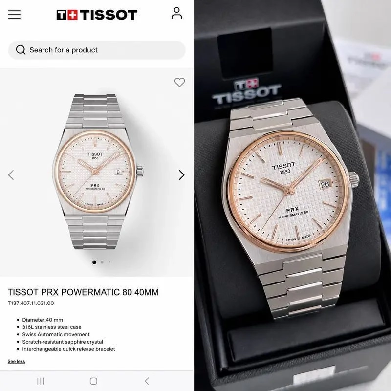 Tissot Silver Gold-Tone Automatic 4