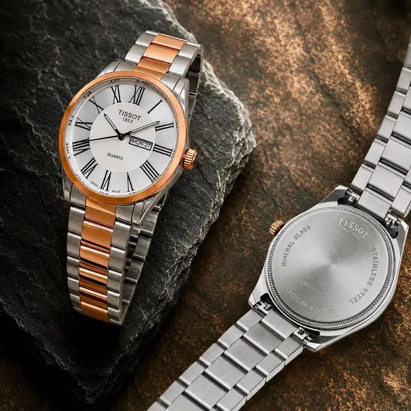 Tissot Super Slim Two Tone Day Date Quartz 5