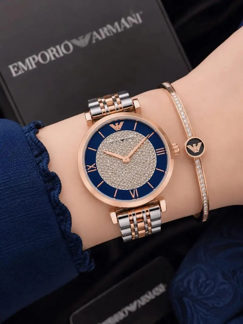 Emporio Armani Blue Diamond-Style Dial 2