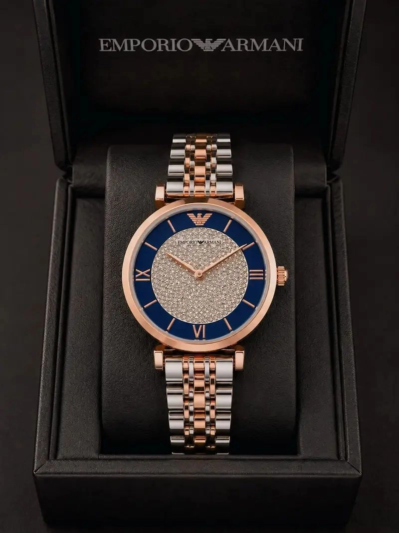 Emporio Armani Blue Diamond-Style Dial 3