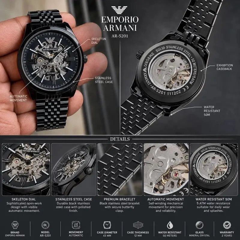 Armani Exchange Meccanico Skeleton Automatic 5