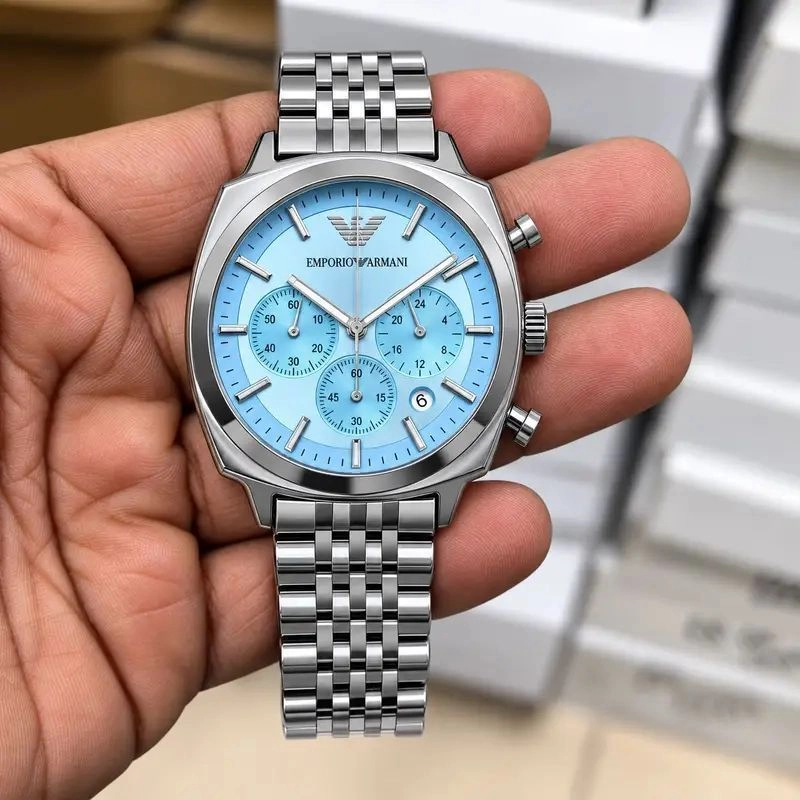 Emporio Armani Carlo Quartz Ice Blue Dial 1