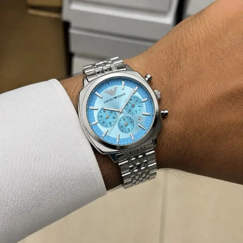 Emporio Armani Carlo Quartz Ice Blue Dial 2