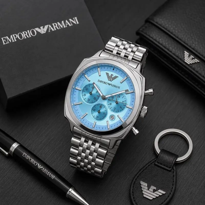 Emporio Armani Carlo Quartz Ice Blue Dial 3