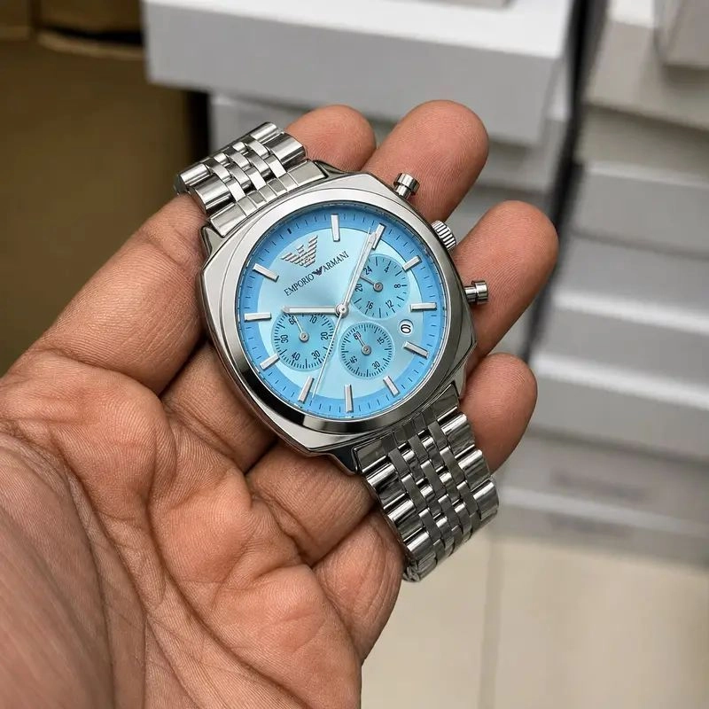 Emporio Armani Carlo Quartz Ice Blue Dial 4