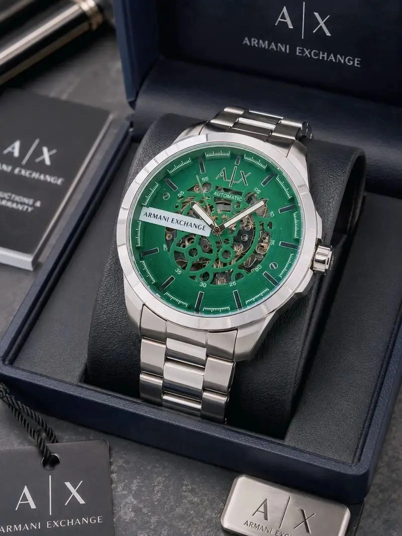 Armani Exchange Automatic Green Skeleton Dial 2