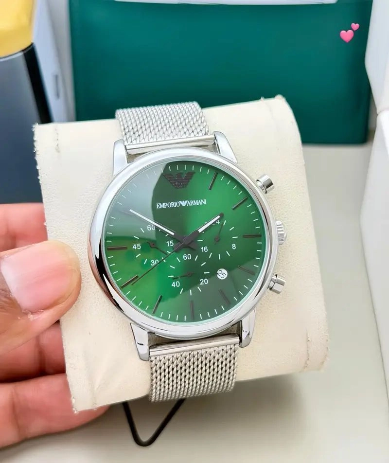 Emporio Armani Aviator Green Dial Chronograph 1