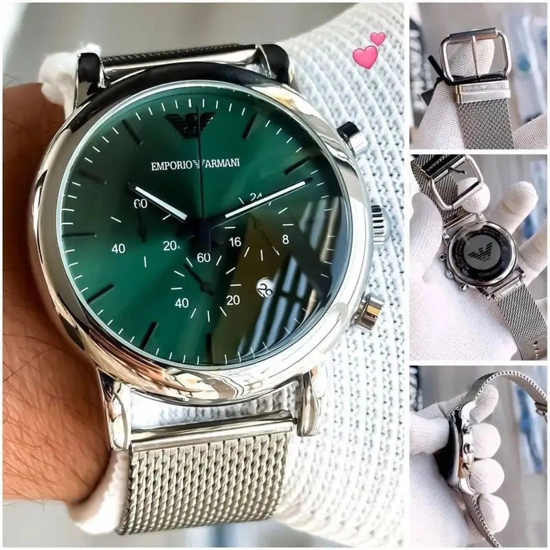 Emporio Armani Aviator Green Dial Chronograph 2