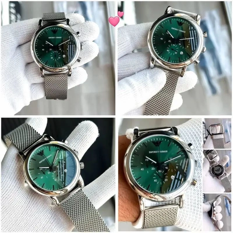 Emporio Armani Aviator Green Dial Chronograph 3