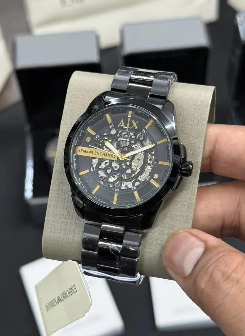 Armani Exchange Modern Automatic Black Skeleton 1