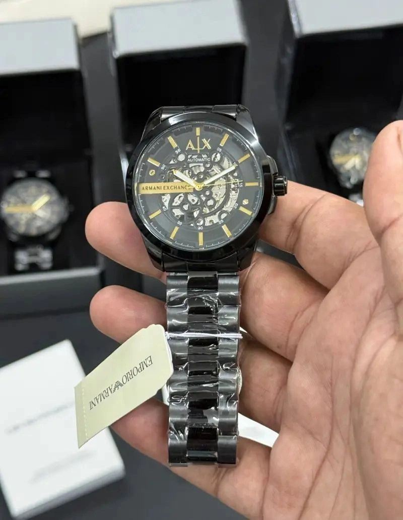 Armani Exchange Modern Automatic Black Skeleton 2