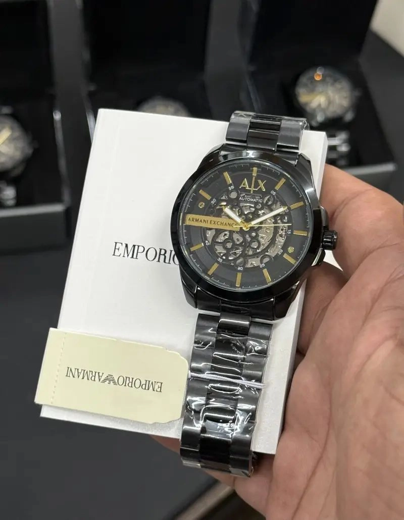 Armani Exchange Modern Automatic Black Skeleton 3