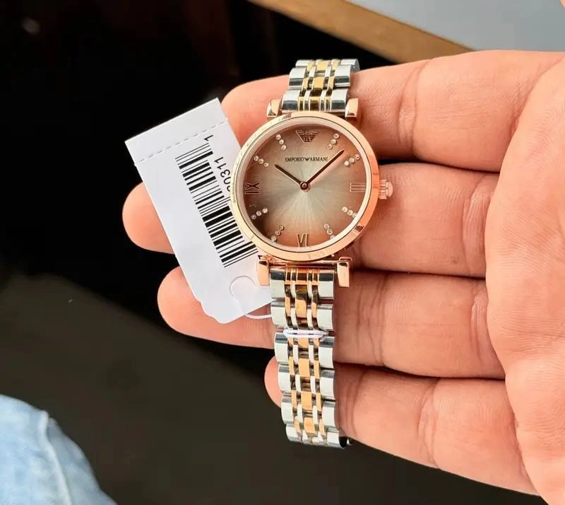 Emporio Armani Slim Brown Diamond Dial 2
