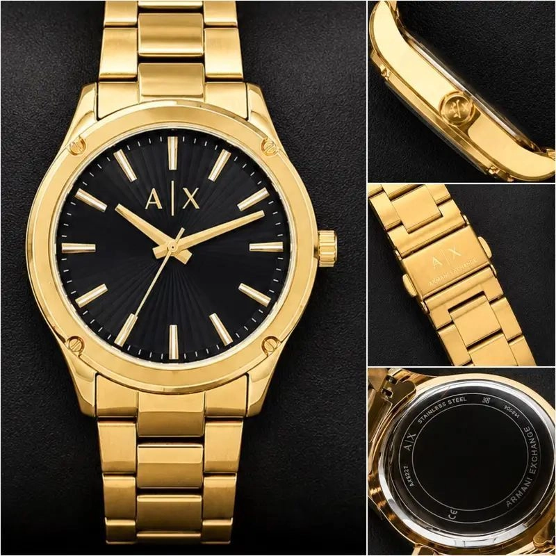 Armani Exchange Gold Black Dial 4