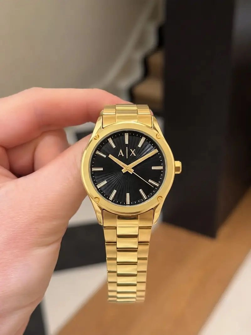 Armani Exchange Gold Black Dial 5