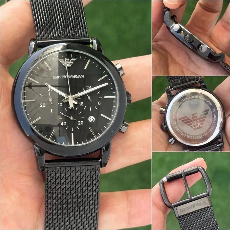 Emporio Armani Slim Black Chronograph 4