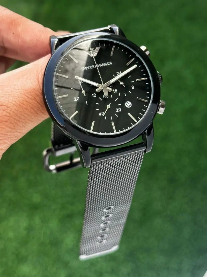Emporio Armani Slim Black Chronograph 5