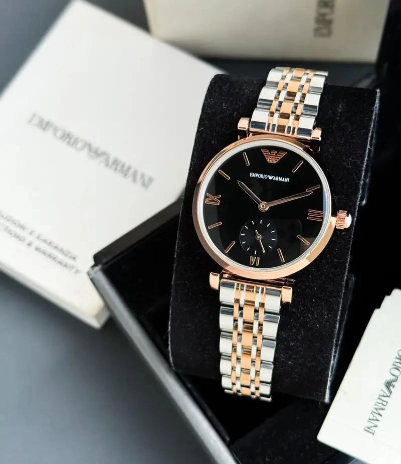 Emporio Armani Slim Black Dial 1