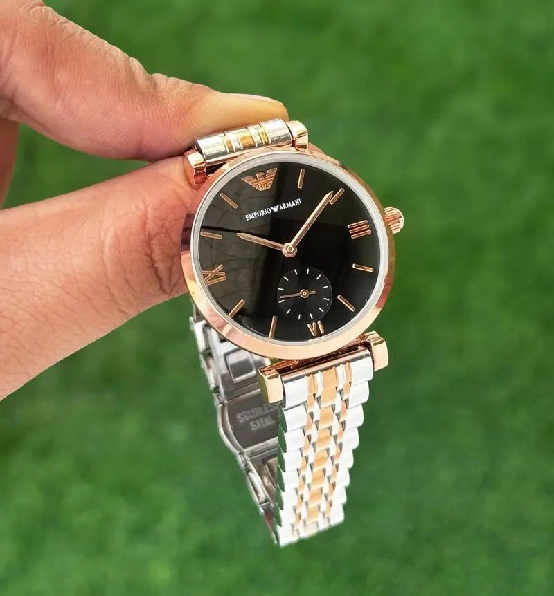 Emporio Armani Slim Black Dial 3