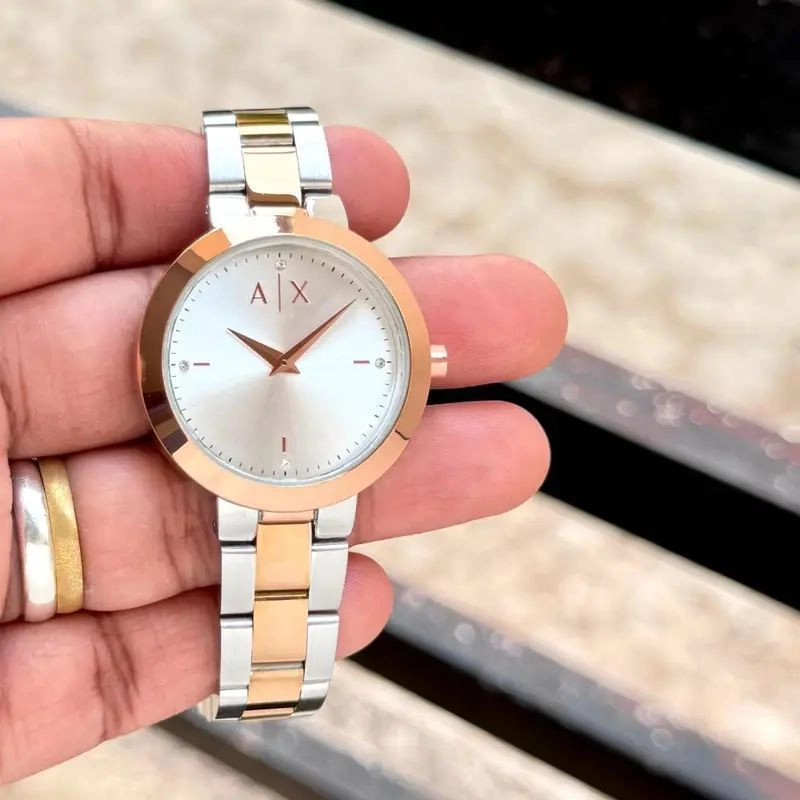 Armani Exchange Two Tone White Sunray Dial 1