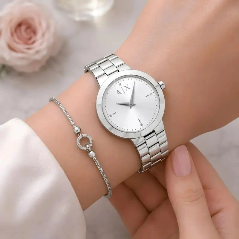 Armani Exchange White Sunray Dial 4