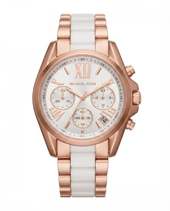 Michea_l kors bradeshaw two tone White Dial