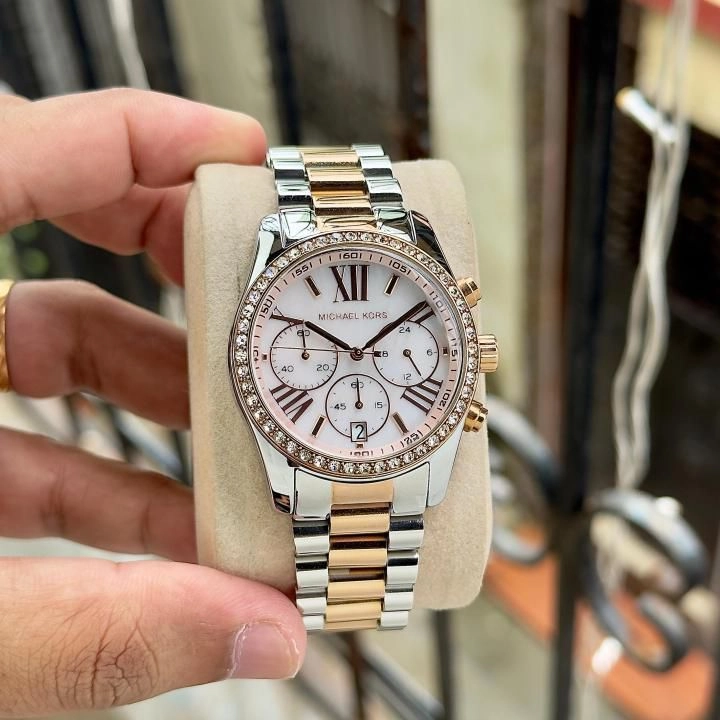 Michae_el Kors Lexington Chronograph womens 2 ton copper white 2